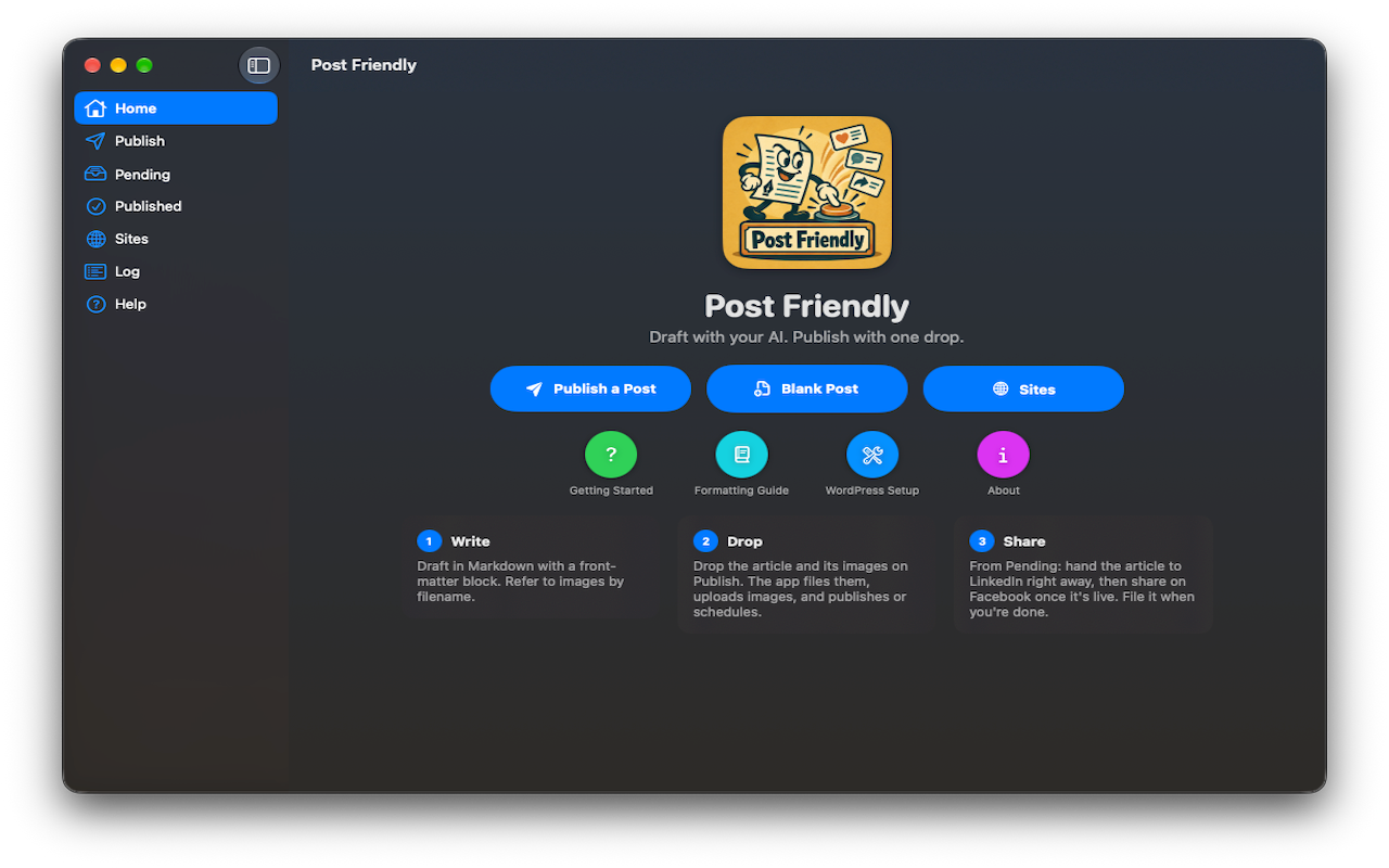Post Friendly Landing Page