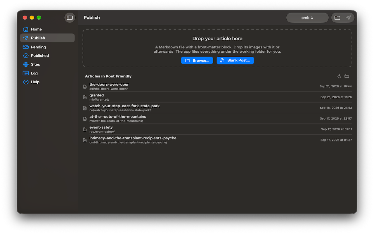 Publish Screen