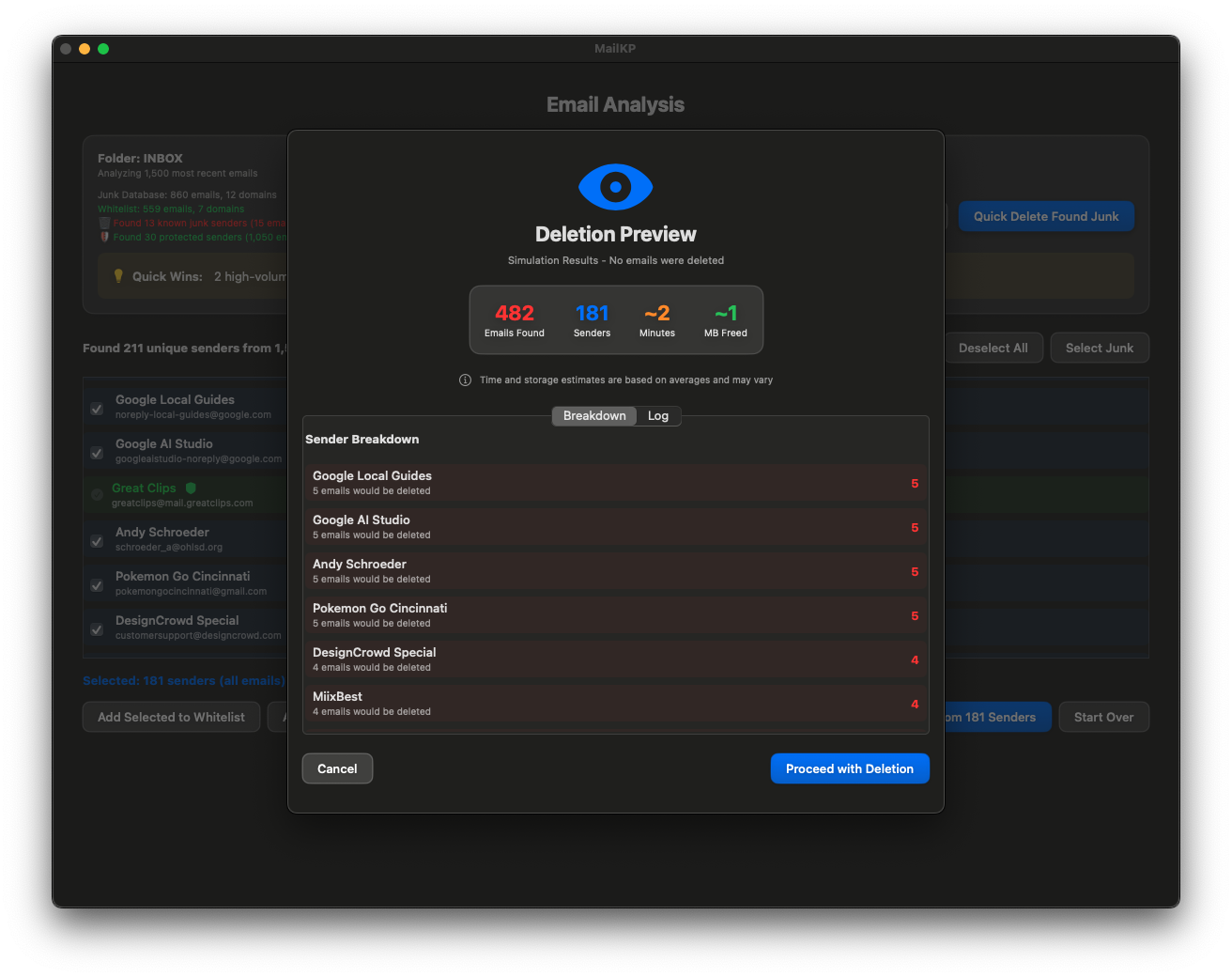 Deletion Preview
