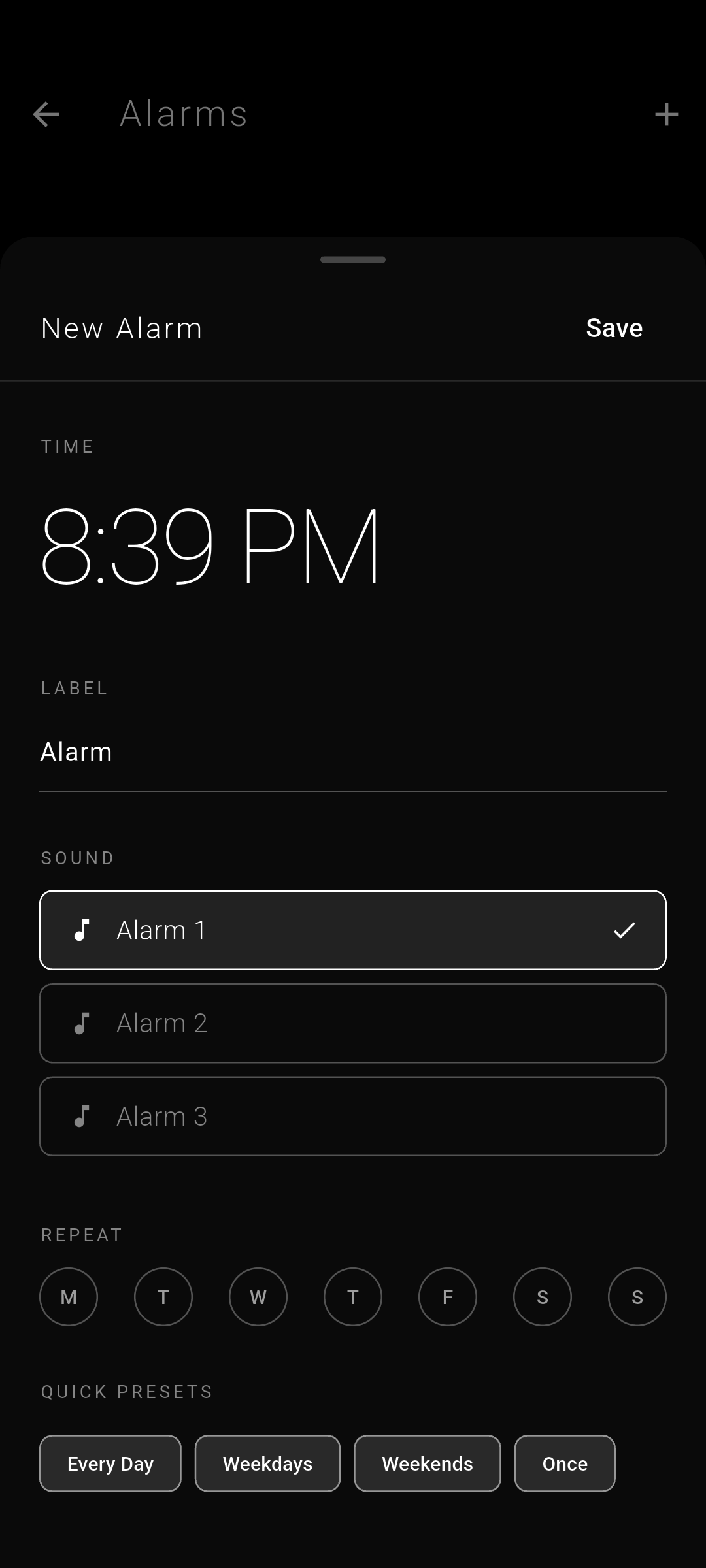 Add Alarm