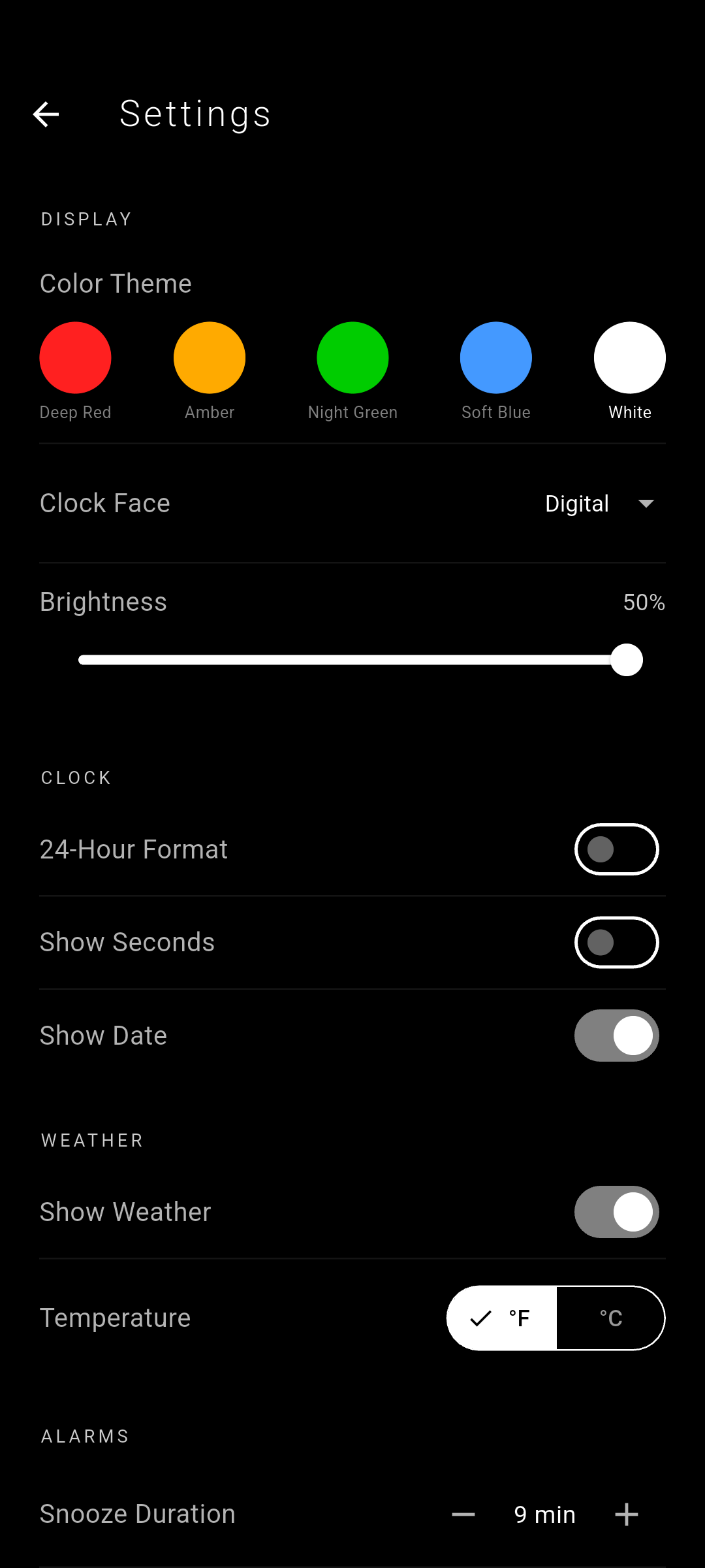 Settings