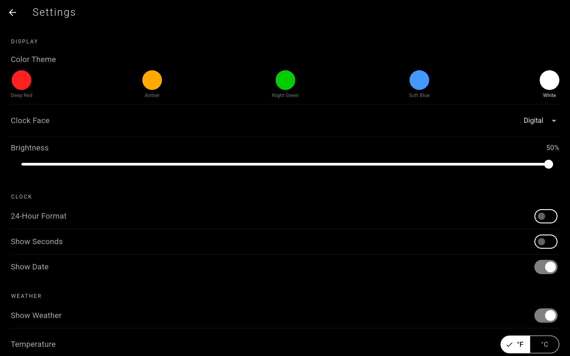 Tablet Settings